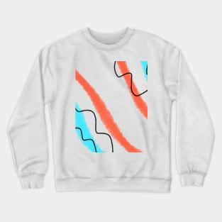 Blue red watercolor abstract art Crewneck Sweatshirt